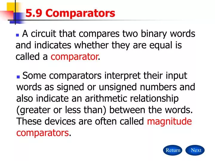 5 9 comparators
