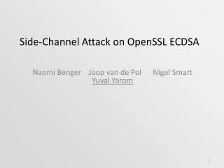 Side-Channel Attack on OpenSSL ECDSA