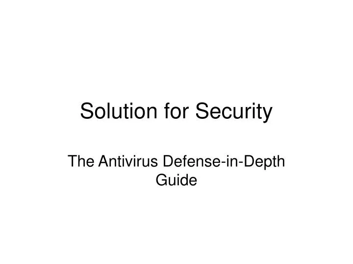 solution for security