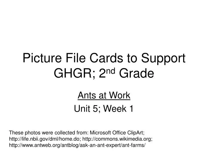 picture file cards to support ghgr 2 nd grade