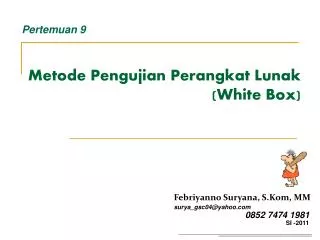 metode pengujian perangkat lunak white box
