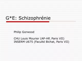 g e schizophr nie