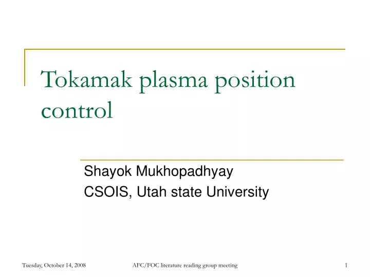 tokamak plasma position control