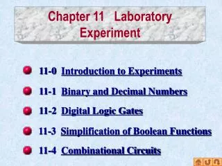Chapter 11 Laboratory Experiment