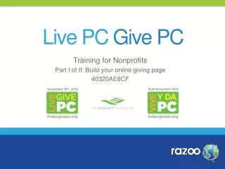 Training for Nonprofits Part I of II: Build your online giving page 40320AE8CF
