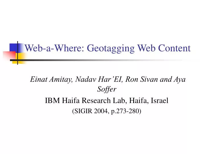 web a where geotagging web content