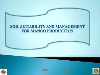 Soil suitability and management for mango production