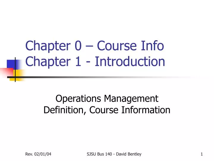 chapter 0 course info chapter 1 introduction