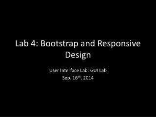 Lab 4: Bootstrap and Responsive Design