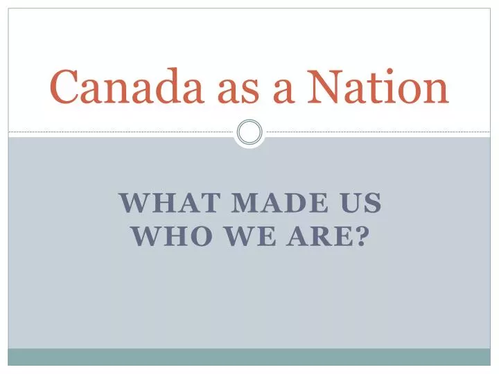 canada as a nation