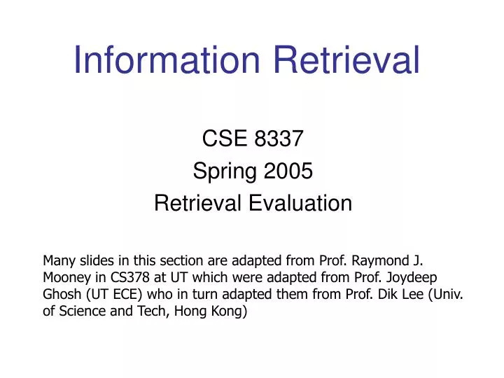 information retrieval