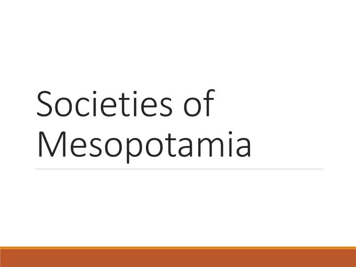 societies of mesopotamia