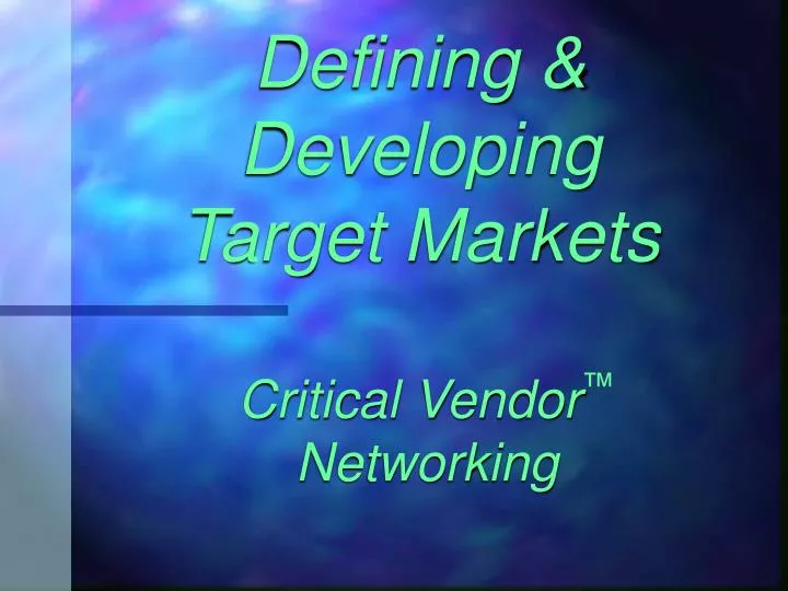 critical vendor networking