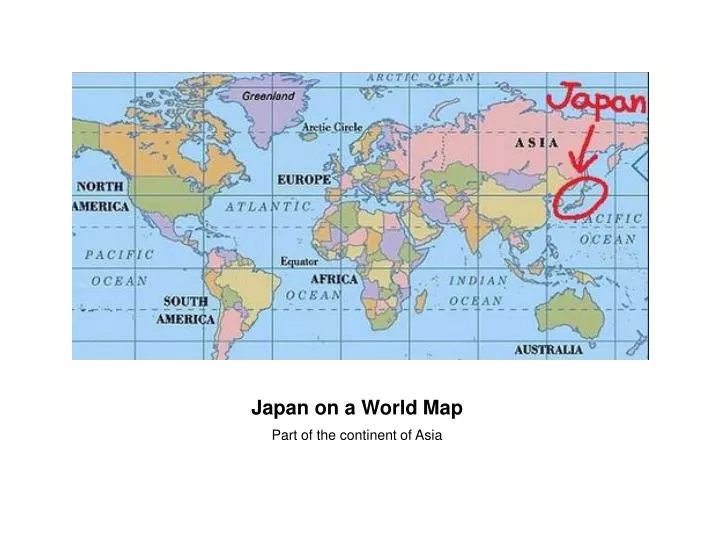 japan on a world map