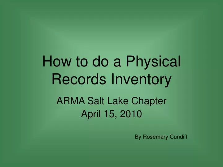 how to do a physical records inventory