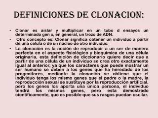 definiciones de clonacion