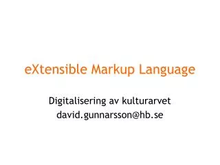 extensible markup language