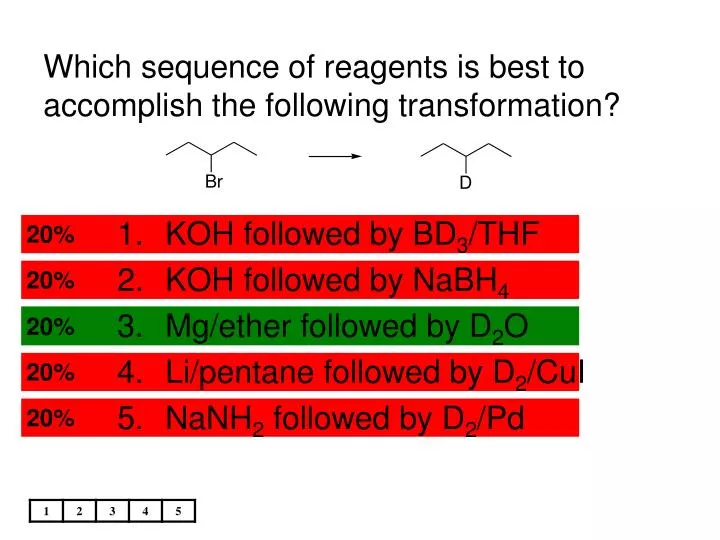 which sequence of reagents is best to accomplish the following transformation