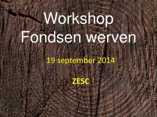 workshop fondsen werven