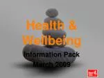 Health &amp; Wellbeing - slide 1