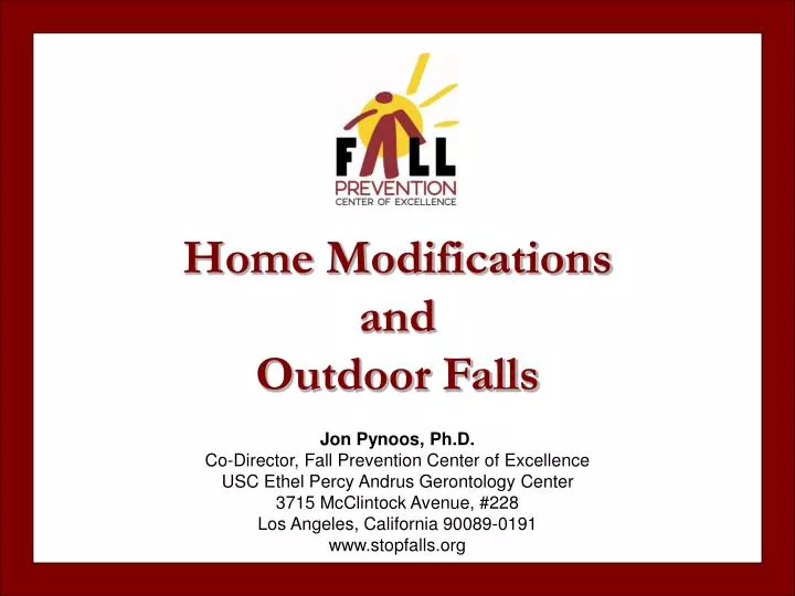 home modifications and outdoor falls