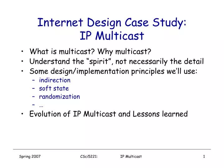 internet design case study ip multicast