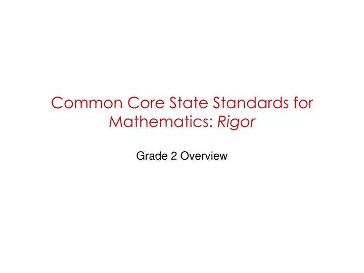 common core state standards for mathematics rigor