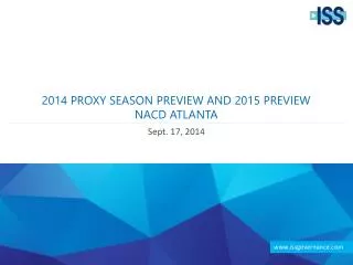 2014 Proxy Season Preview and 2015 Preview NACD Atlanta