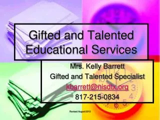 Gifted and Talented Educational Services