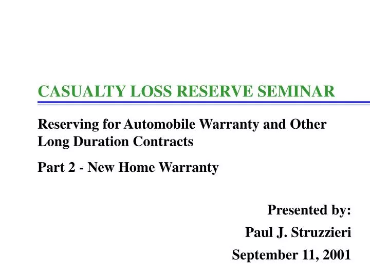 casualty loss reserve seminar