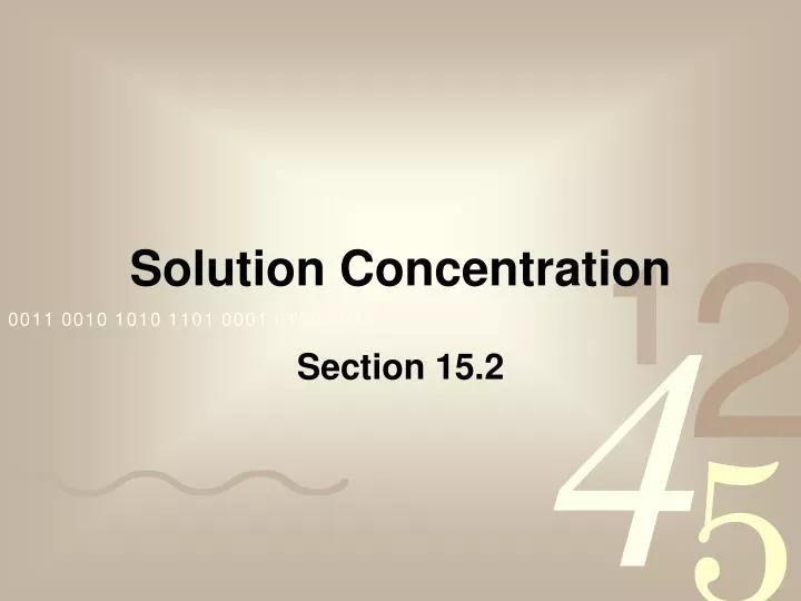 solution concentration