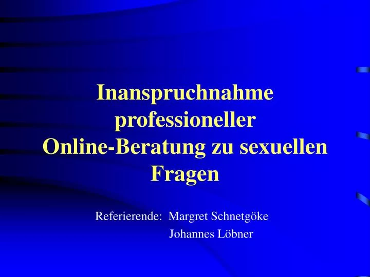 inanspruchnahme professioneller online beratung zu sexuellen fragen