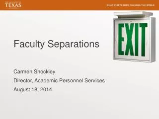 Faculty Separations