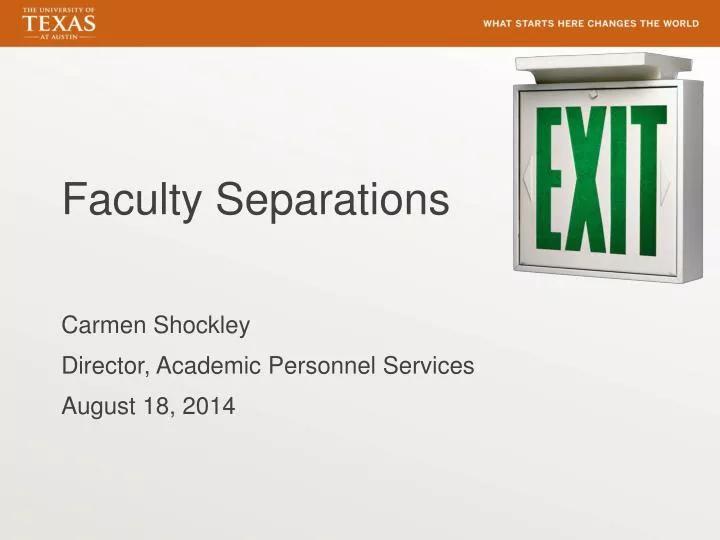 faculty separations