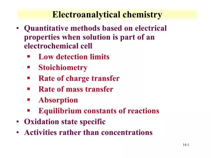 electroanalytical chemistry