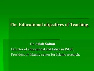 The Educational objectives of Teaching