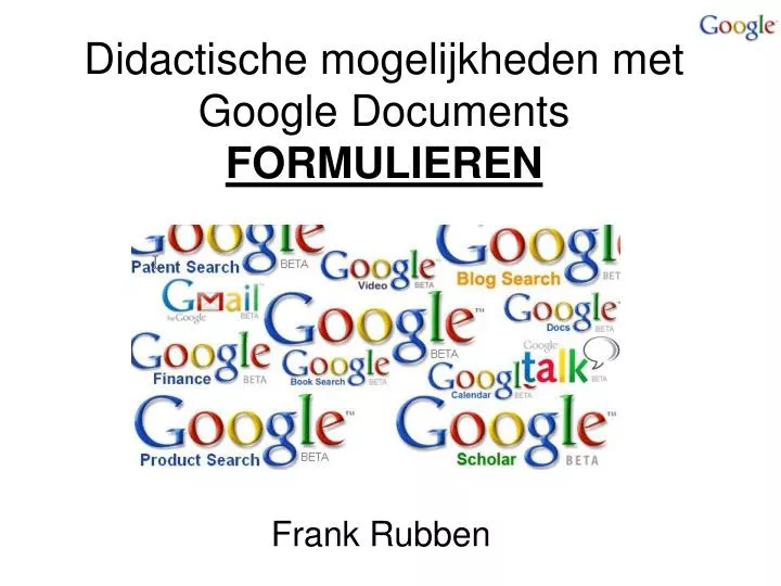 didactische mogelijkheden met google documents formulieren