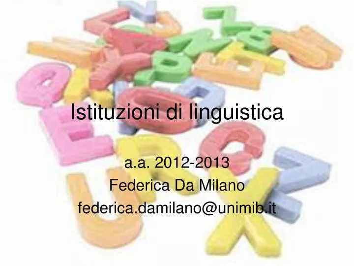 istituzioni di linguistica