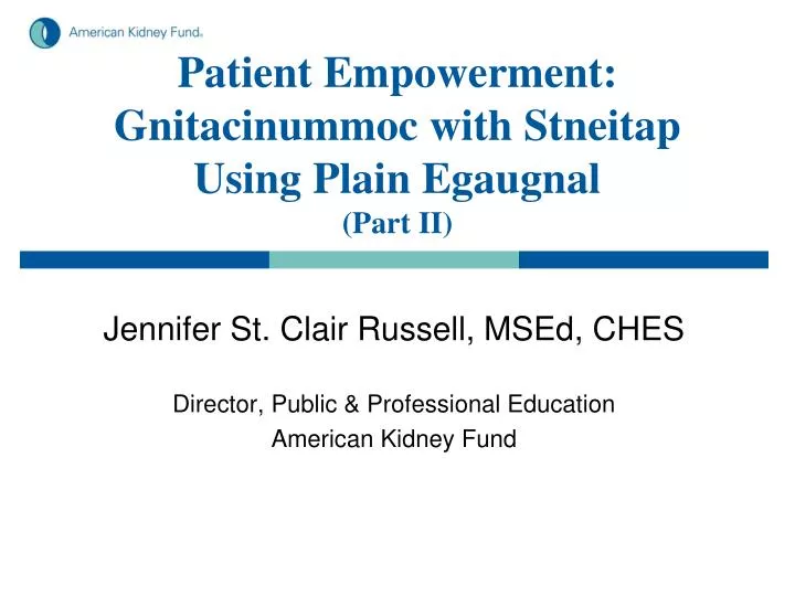 patient empowerment gnitacinummoc with stneitap using plain egaugnal part ii