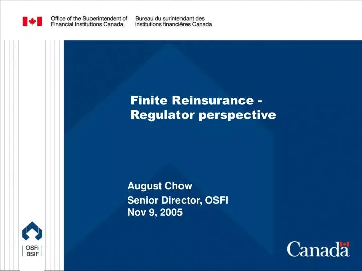 finite reinsurance regulator perspective