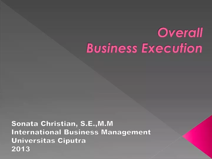 overall business execution