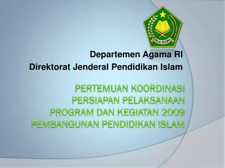 departemen agama ri direktorat jenderal pendidikan islam