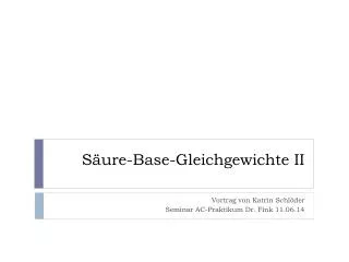 s ure base gleichgewichte ii
