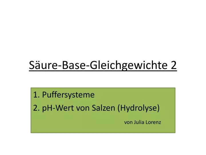 s ure base gleichgewichte 2