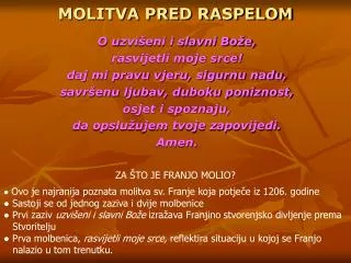 molitva pred raspelom