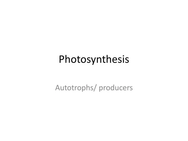 photosynthesis