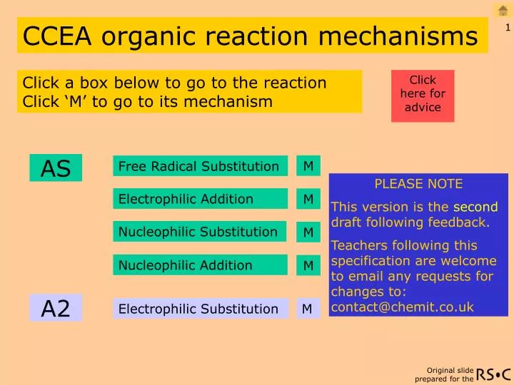 ccea organic reaction mechanisms