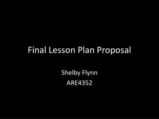 Final Lesson Plan Proposal