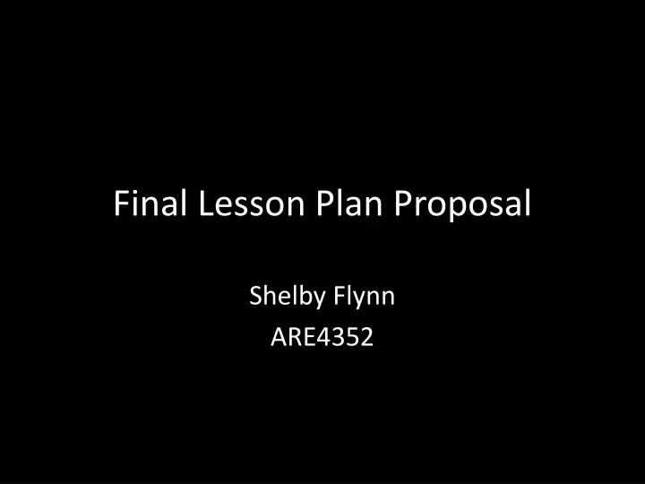 final lesson plan proposal