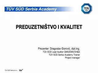 preduzetni tvo i kvalitet